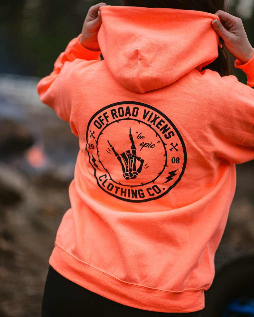 Off Road Vixins Be Epic Pullover Neon Coral