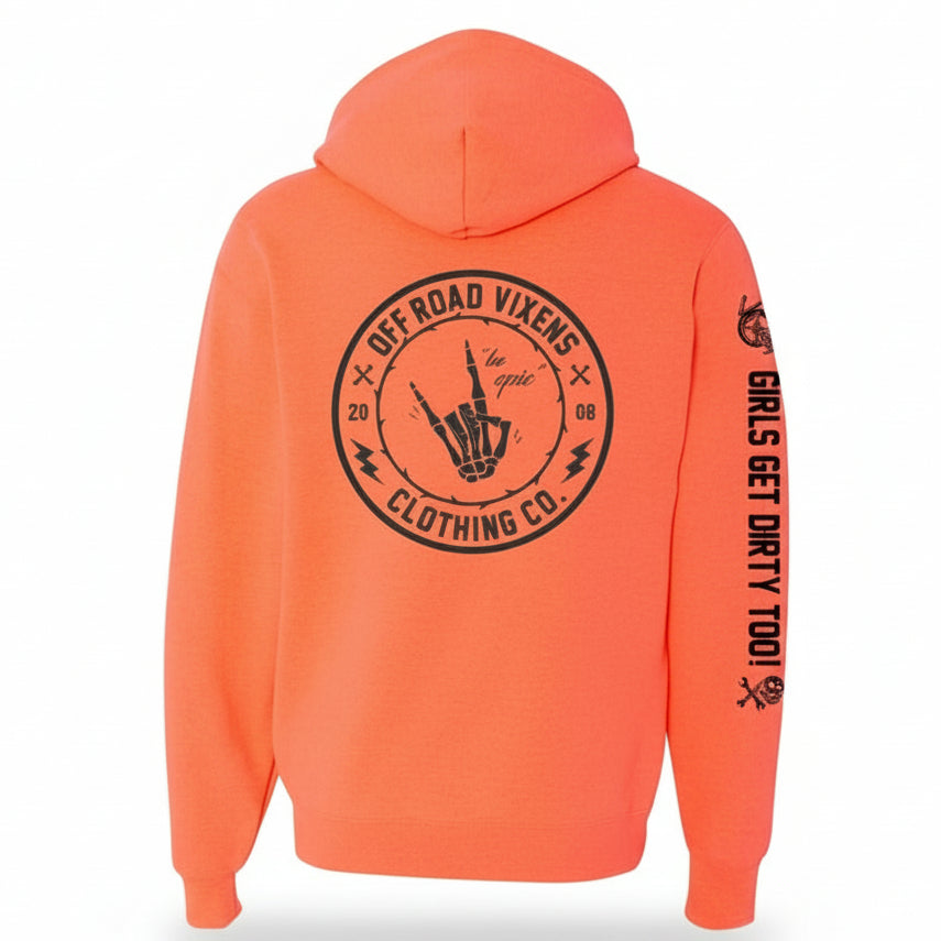 Off Road Vixins Be Epic Pullover Neon Coral