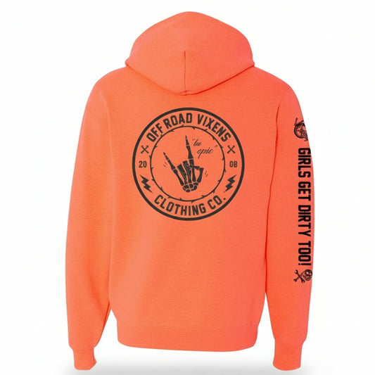 Off Road Vixins Be Epic Pullover Neon Coral