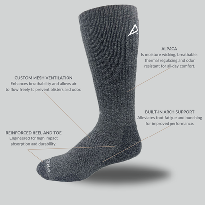 Prevail Mid-Weight 9" Crew Alpaca Sock